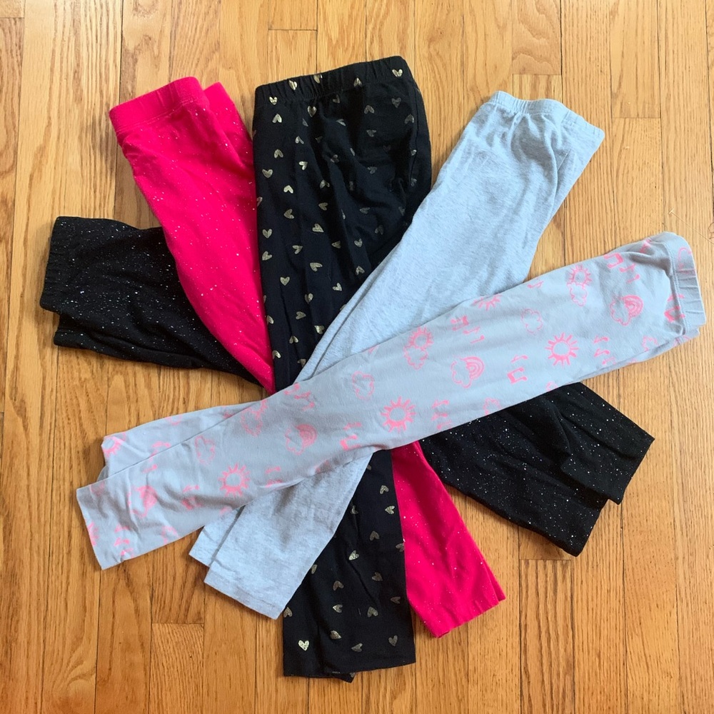 Girls lot sz 7/8 leggings. 5 pairs. EUC
